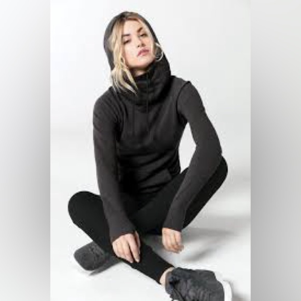 Marmot Rowan Hoodie Fleece Lined Hooded Sweatshirt Grey Black Womens Size Medium